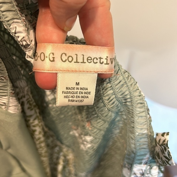 Band of Gypsies Collective Sage Green Mixed Pattern Maxi Dress - Picture 5 of 7